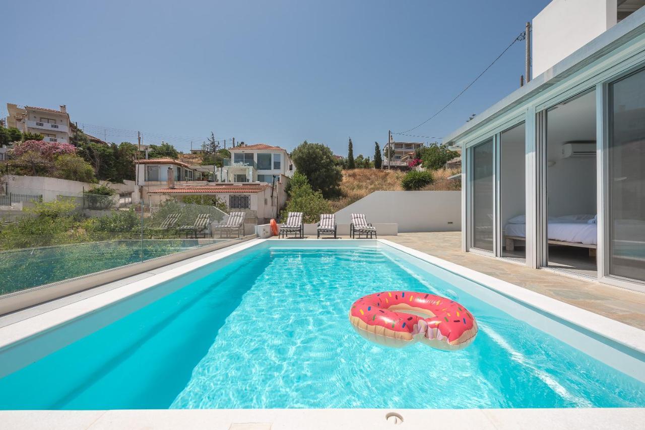 Villa Luna Private Heated Hydro Pool Bbq Beach 4Min Agia Marina Mikrolimanou Exterior photo