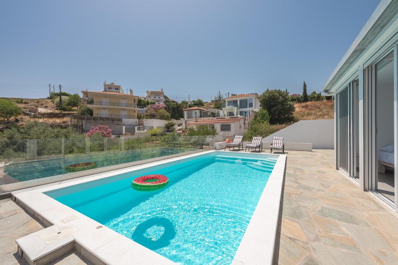 Villa Luna Private Heated Hydro Pool Bbq Beach 4Min Agia Marina Mikrolimanou Exterior photo